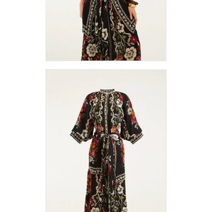 FARM Rio Black Rocco Flowers Midi Dress